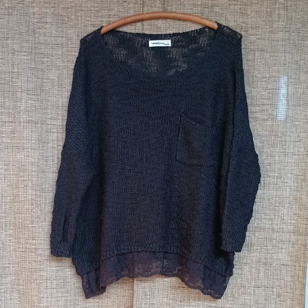 Abercrombie & Fitch Dark Knit Oversized Textured Sweater